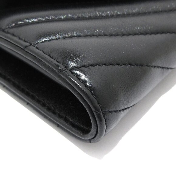 SAINT LAURENT PARIS Cassandra Matelasse Large Flap Wallet Black 751-050325 - Picture 6 of 13